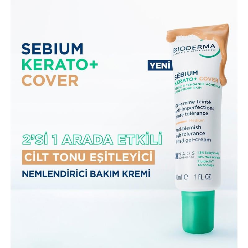 BİODERMANEMLENDİRİCİLERBioderma Sebium Kerato Cover 30 ml