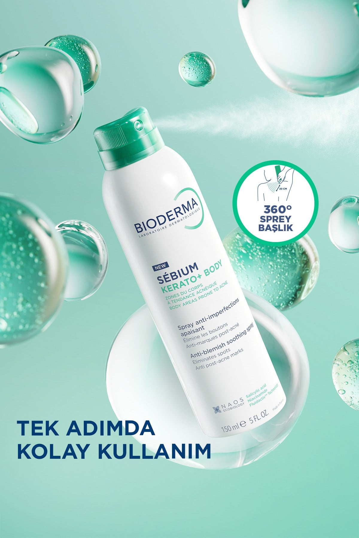 BİODERMAVÜCUT NEMLENDİRİCİLERBioderma Sebium Kerato Body Vücut Aknesi Karşıtı Sprey 150 ml 