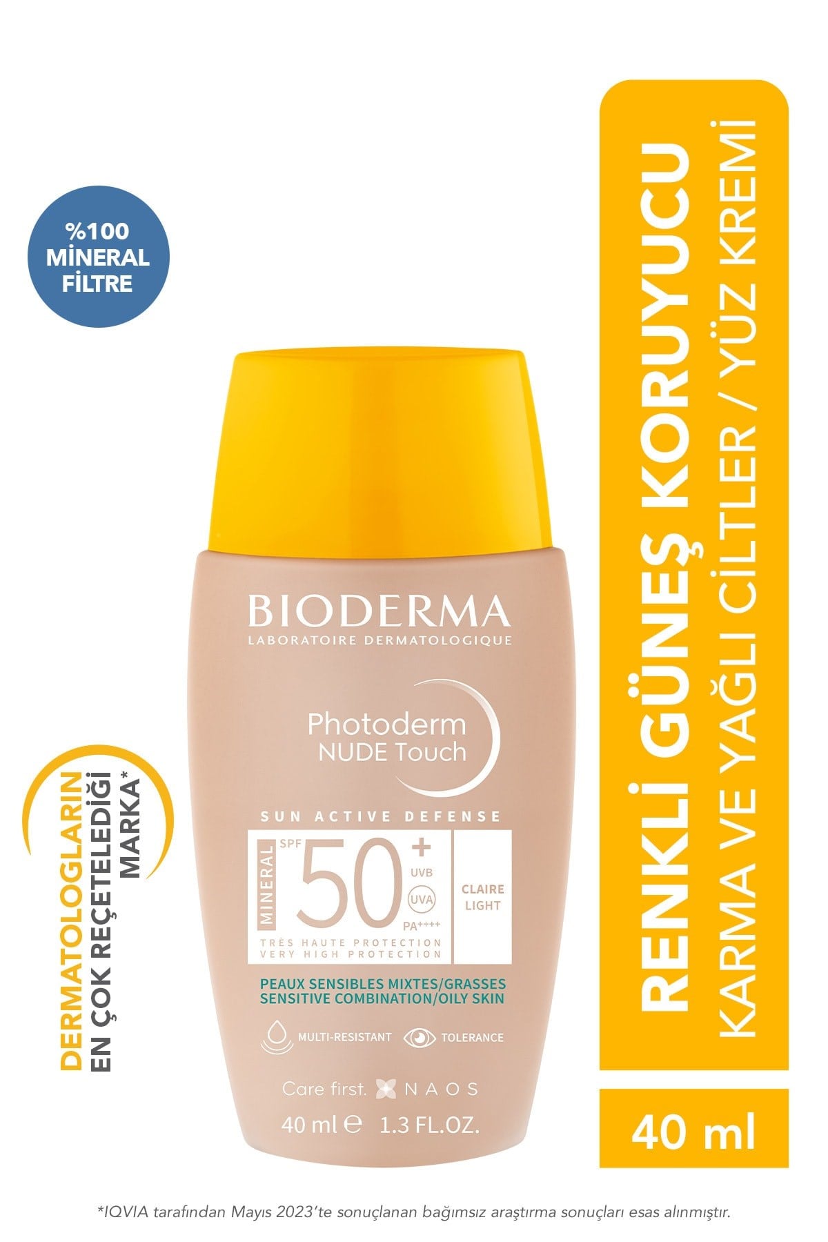 BİODERMAYÜZ GÜNEŞ ÜRÜNLERİBioderma Photoderm Nude Touch Light SPF50+ 40 ml