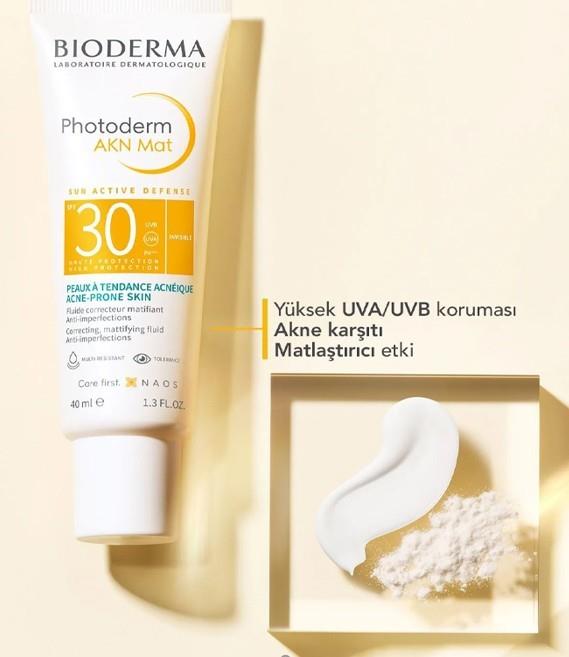 BİODERMAYÜZ GÜNEŞ ÜRÜNLERİBioderma Photoderm AKN Mat Spf30 Güneş Kremi 40 ml