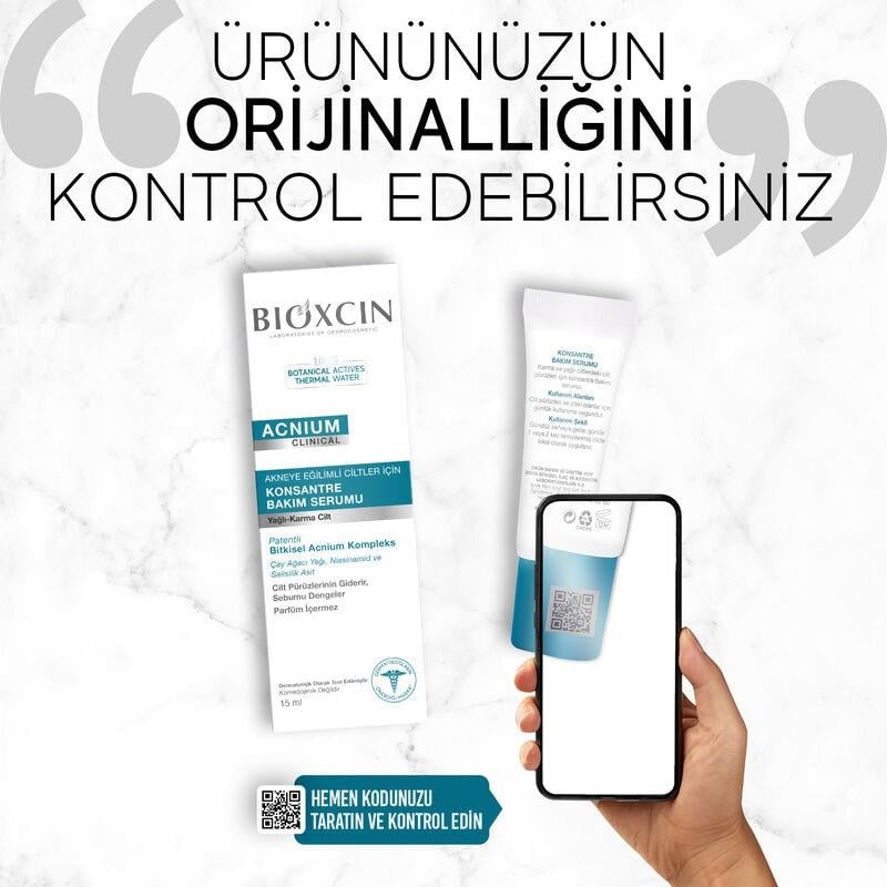 BİOXCİNCİLT BAKIM SERUMLARIBioxcin Acnium Karma ve Yağlı Ciltler İçin Konsantre Bakım Serumu 15 ml