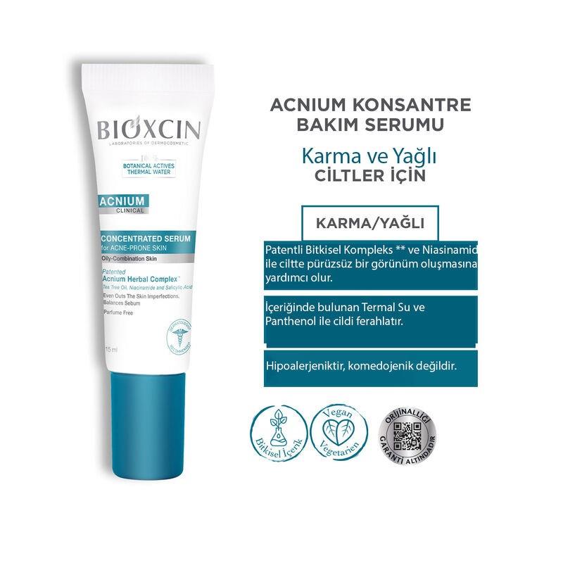 BİOXCİNCİLT BAKIM SERUMLARIBioxcin Acnium Karma ve Yağlı Ciltler İçin Konsantre Bakım Serumu 15 ml