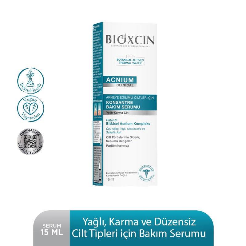 BİOXCİNCİLT BAKIM SERUMLARIBioxcin Acnium Karma ve Yağlı Ciltler İçin Konsantre Bakım Serumu 15 ml