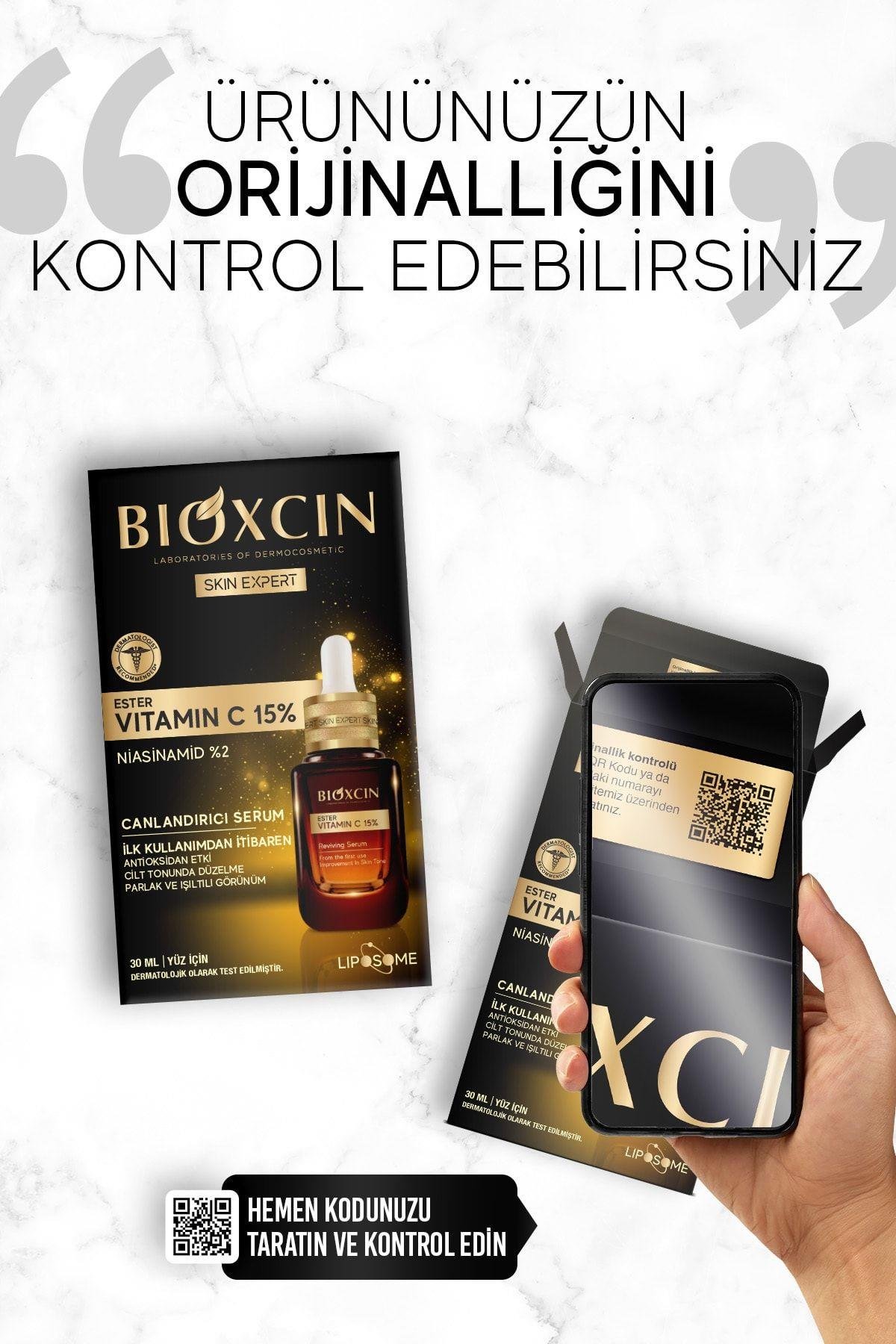 BİOXCİNCİLT BAKIM SERUMLARIBioxcin Ester Vitamin C %15 Canlandırıcı Serum 30 ml