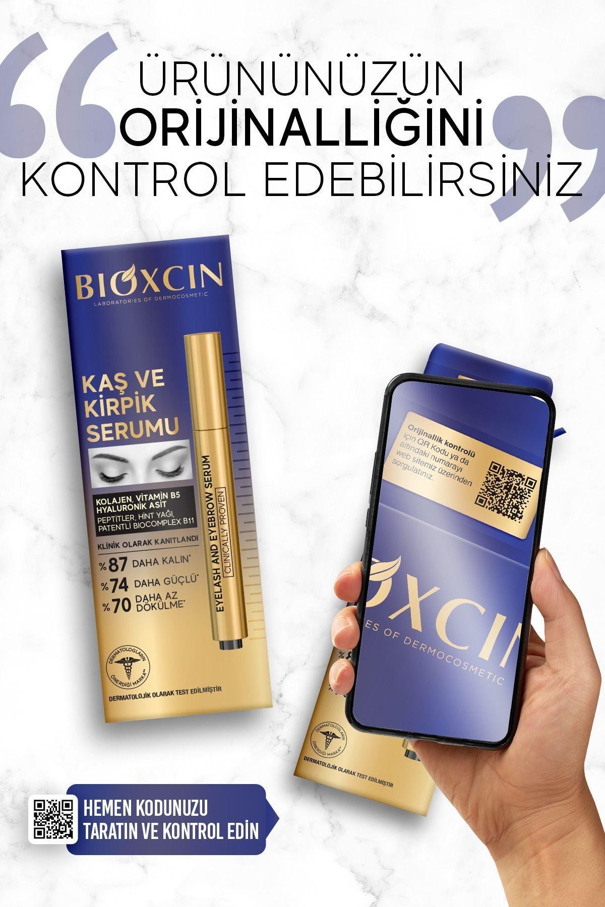 BİOXCİNKAŞ-KİRPİK SERUMLARIBioxcin Kolajen ve Hyaluronik Asit İçerikli Kaş ve Kirpik Serumu 3 ml