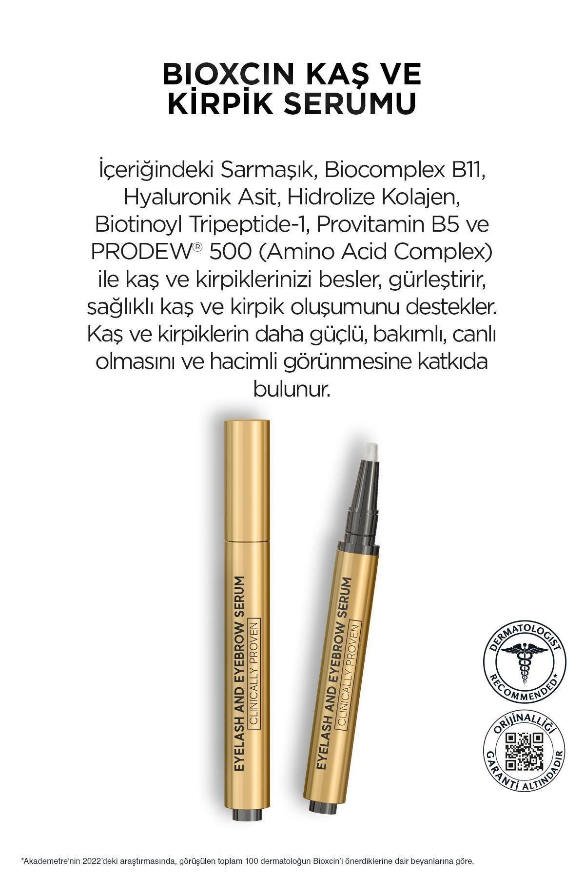 BİOXCİNKAŞ-KİRPİK SERUMLARIBioxcin Kolajen ve Hyaluronik Asit İçerikli Kaş ve Kirpik Serumu 3 ml