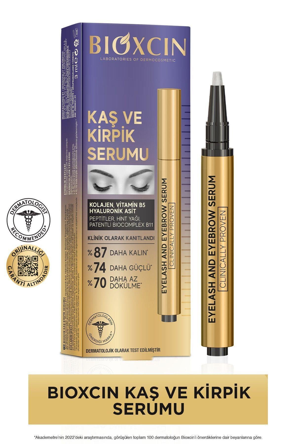 BİOXCİNKAŞ-KİRPİK SERUMLARIBioxcin Kolajen ve Hyaluronik Asit İçerikli Kaş ve Kirpik Serumu 3 ml