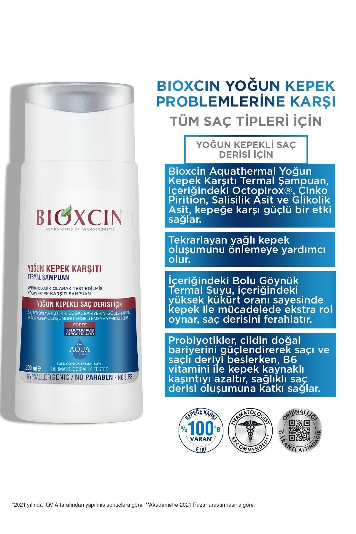 BİOXCİNŞAMPUANLARBioxcin Aqua Thermal Yoğun Kepek Karşıtı Şampuan 200 ml