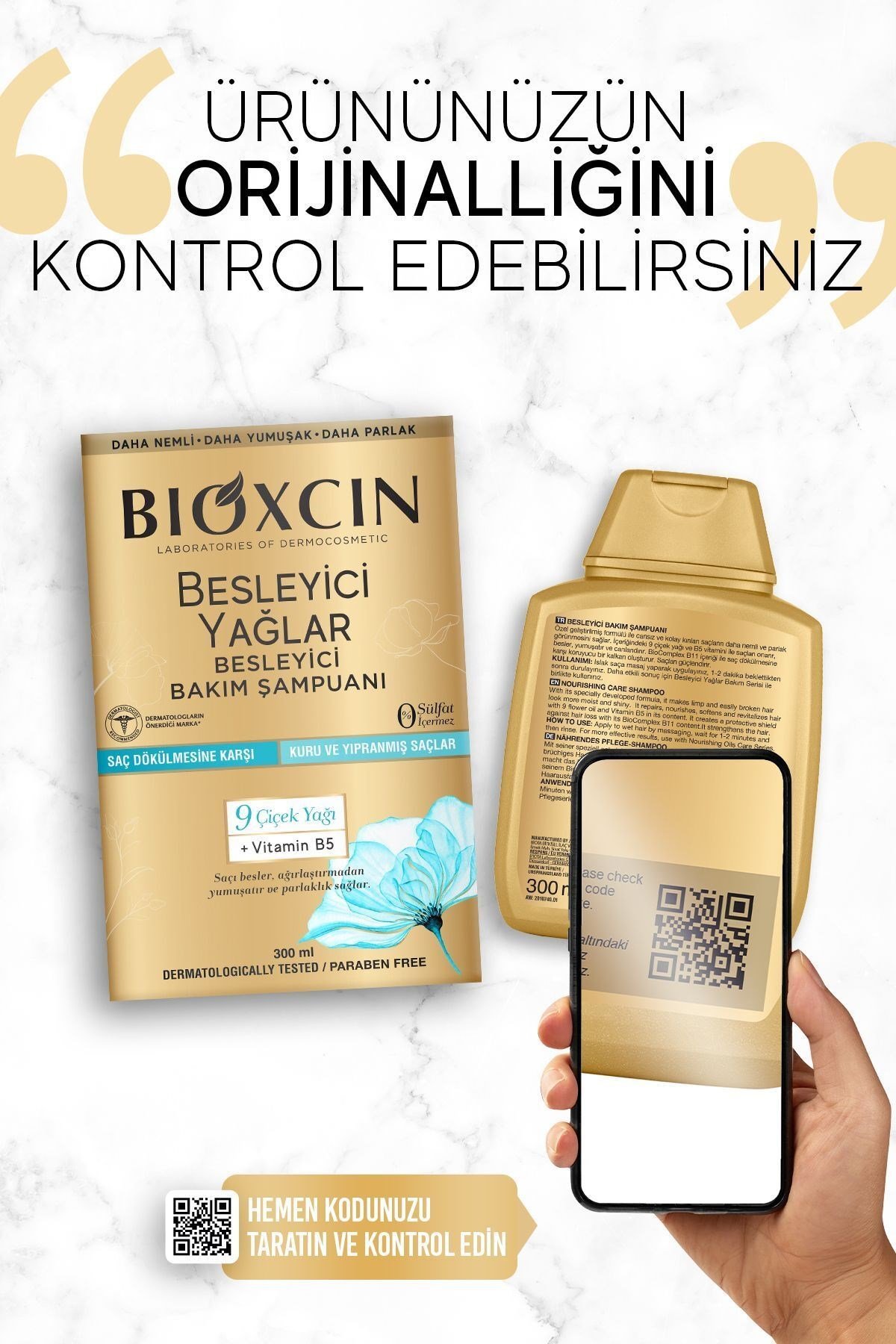 BİOXCİNŞAMPUANLARBioxcin Besleyici Yağlar Şampuan 300 ml