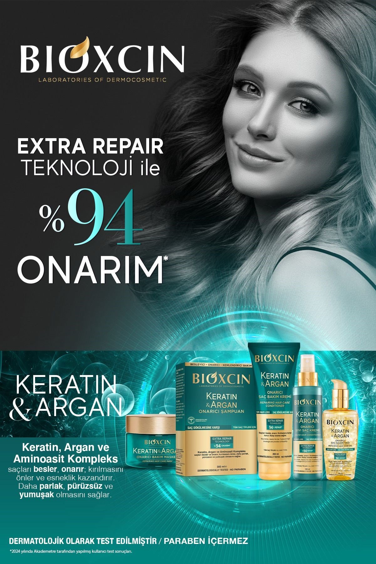 BİOXCİNŞAMPUANLARBioxcin Keratin & Argan Onarıcı Bakım Maskesi 225 ml