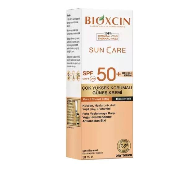 BİOXCİNYÜZ GÜNEŞ ÜRÜNLERİBioxcin Sun Care Çok Yüksek Korumalı Kuru Ciltler Tinted Spf 50+ 50 ml Renkli Güneş Kremi