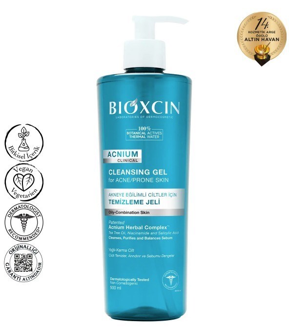 BİOXCİNYÜZ TEMİZLEYİCİLERBioxcin Acnium Sebum Dengeleyici Yüz Yıkama Jeli 500 ml