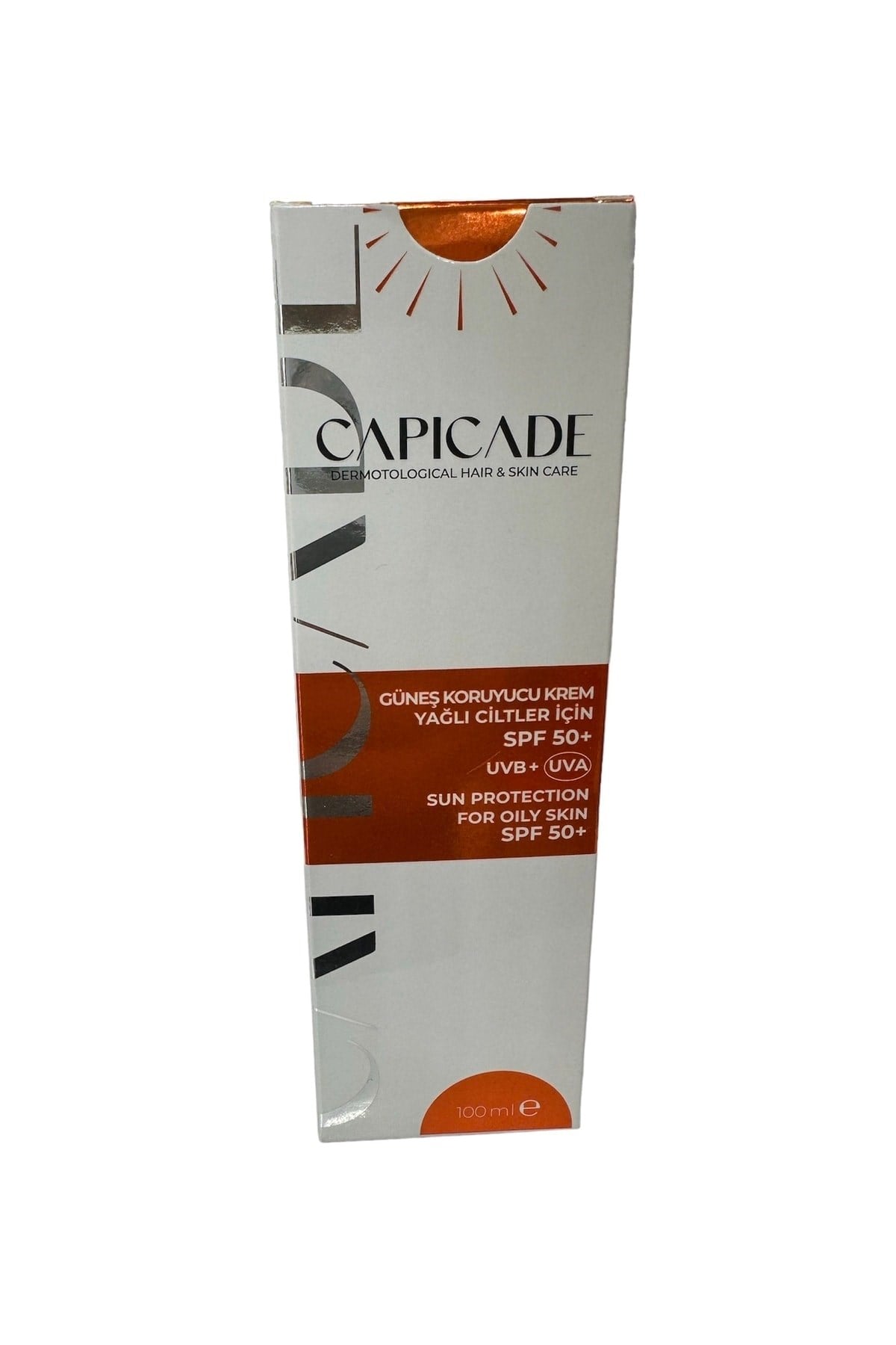 CAPİCADEYÜZ GÜNEŞ ÜRÜNLERİCapicade Güneş Koruyucu Krem Yağlı Ciltler İçin Spf 50+ 100 ml