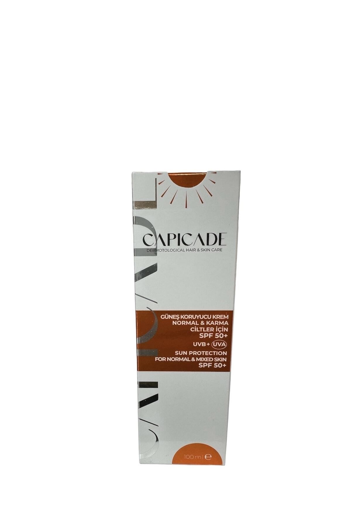 CAPİCADEYÜZ GÜNEŞ ÜRÜNLERİCapicade Güneş Koruyucu Krem Normal ve Karma Ciltler İçin Spf 50+ 100 ml
