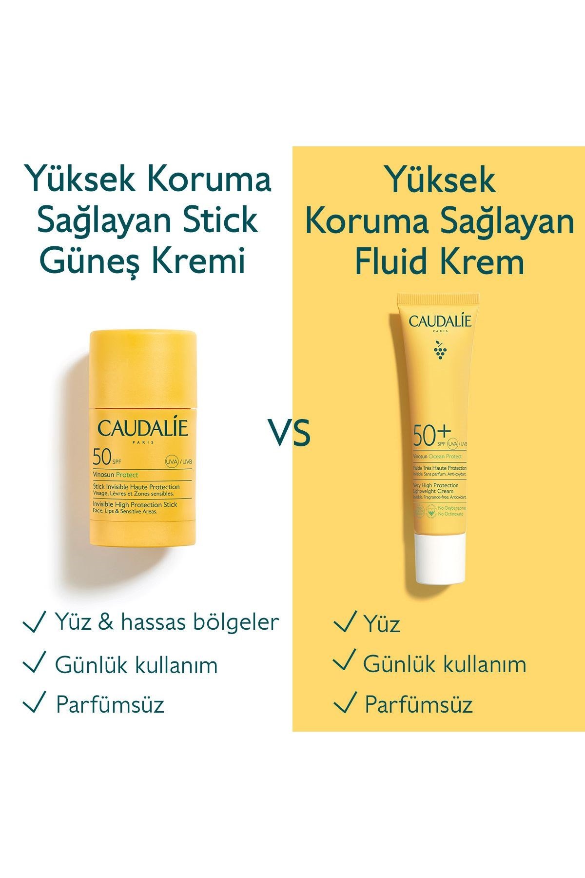 CAUDALİEYÜZ GÜNEŞ ÜRÜNLERİCaudalie Vinosun Protect Invisible High Protection Stick SPF50+ 15 gr