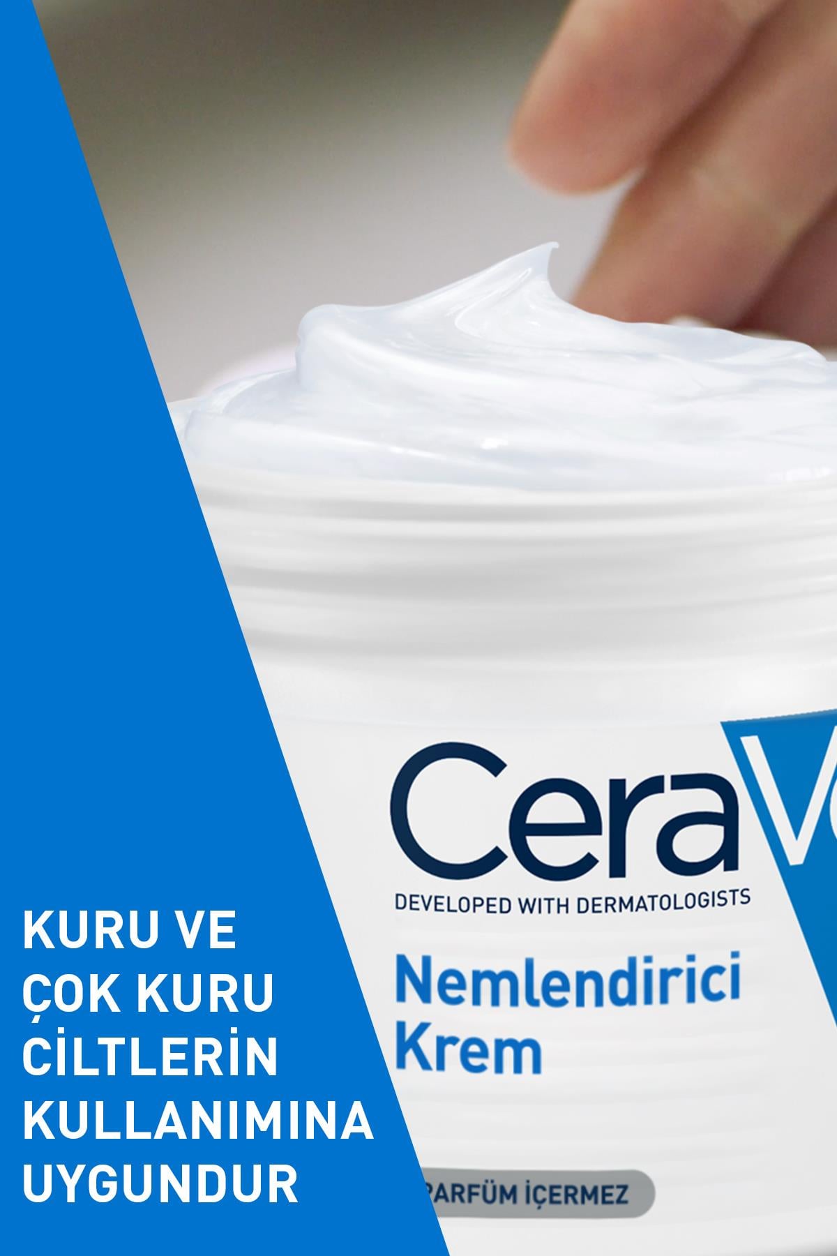 CERAVEVÜCUT NEMLENDİRİCİLERCeraVe Nemlendirici Yüz Ve Vücut Kremi - Kuru Ciltler İçin Seramid Ve Hyalüronik Asit İçerikli 454 gr - Pompalı