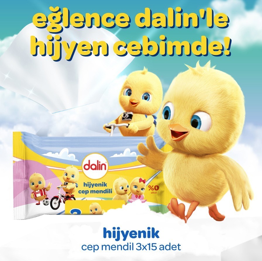 DALİNEV BAKIM Dalin Hijyenik Islak Cep Mendil 3'lü 15 Yaprak