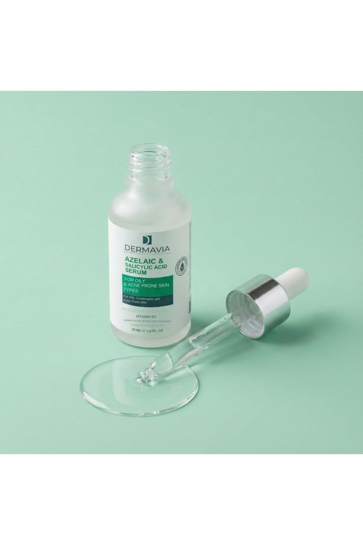 DERMAVIACİLT BAKIM SERUMLARIDermavia Yağlı Akne Eğilimli Cilt Tipleri İçin Yüz Serumu 30 ml