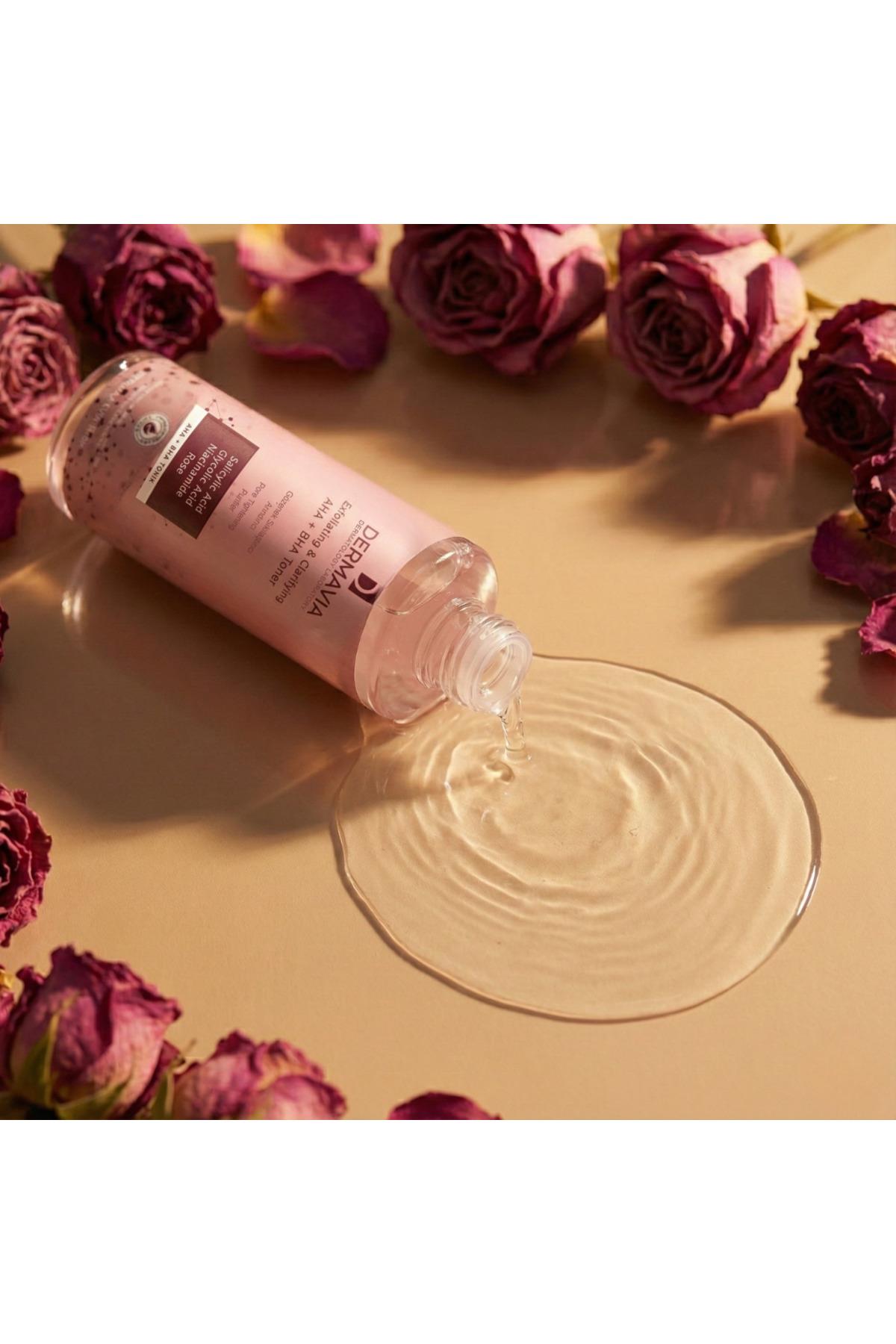 DERMAVIAYÜZ TEMİZLEYİCİLERDermavia AHA + BHA Tonik 200 ml - Gözenek Sıkılaştırıcı, Arındırıcı ve Cilt Yenileyici Tonik