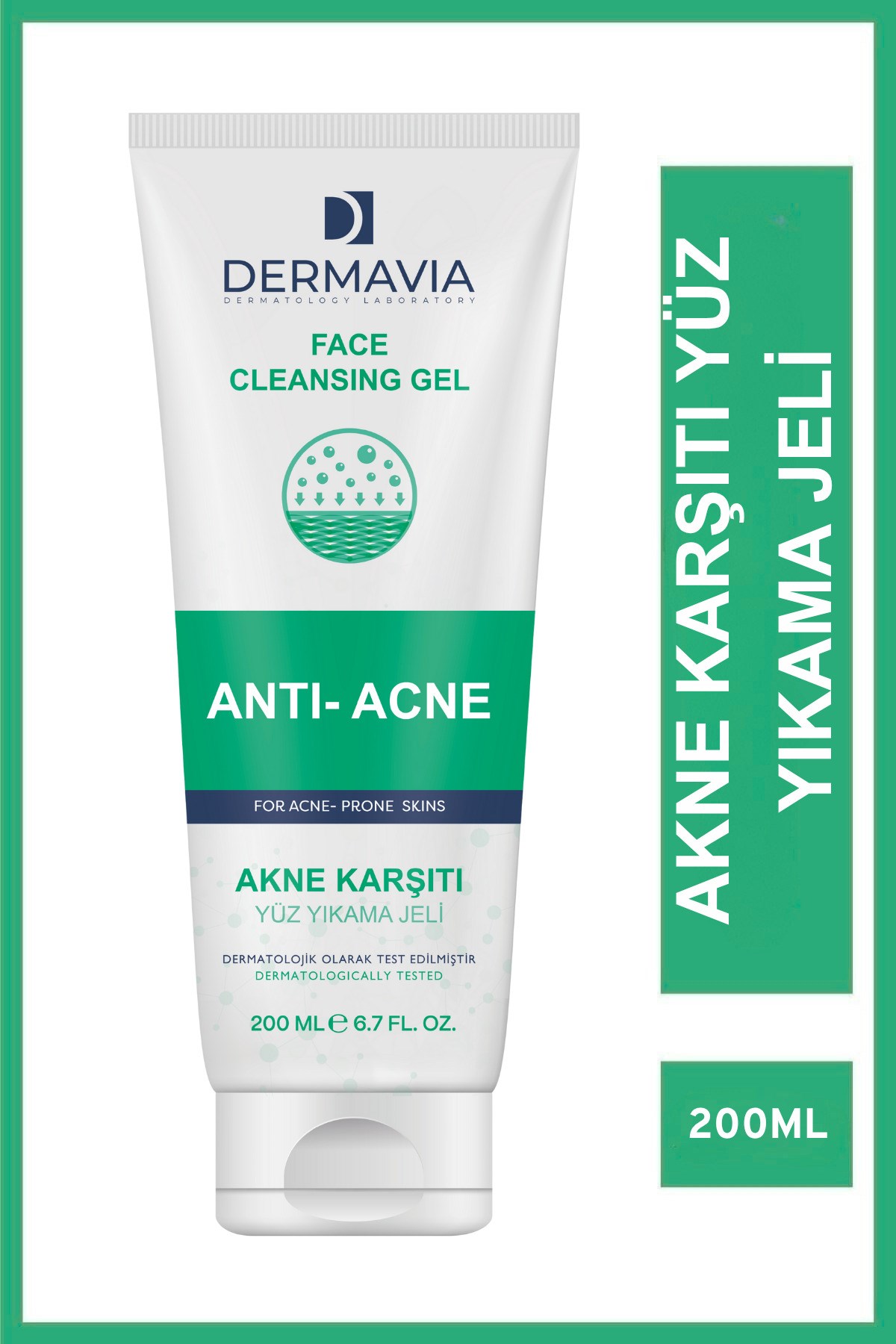 DERMAVIAYÜZ TEMİZLEYİCİLERDermavia Akne karşıtı Salisilik Asitli Parfümsüz Cilt Temizleyici Yüz Yıkama Jeli 200 ml
