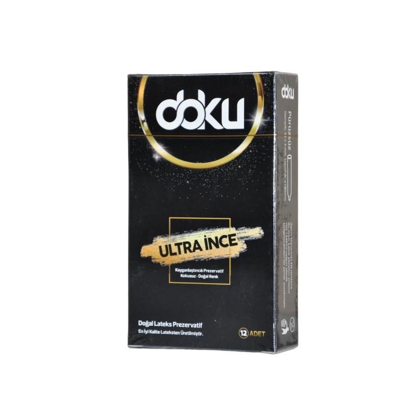 DOKUPREZERVATİFLERDoku Prezervatif Latex Ultra İnce 12'li