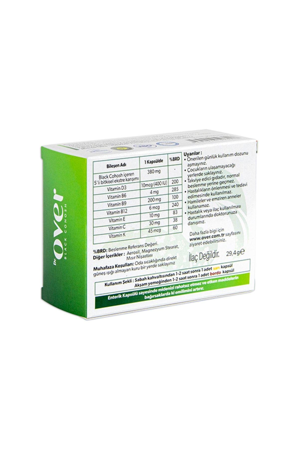 DR OVERVİTAMİN-MİNERALLERDr. Over Black Cohosh Karayılan Otu 60 Tablet