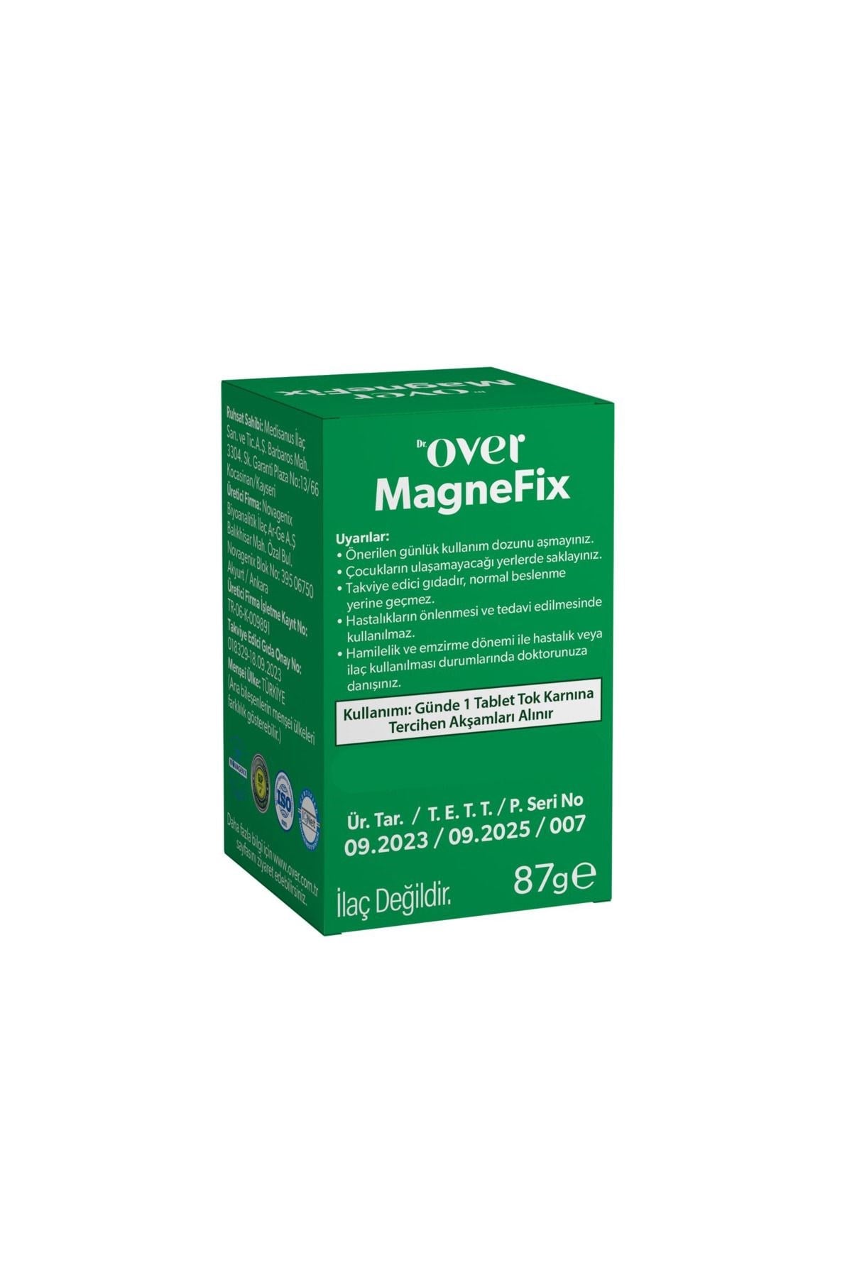 DR OVERVİTAMİN-MİNERALLERDr. Over MagneFix 60 Tablet