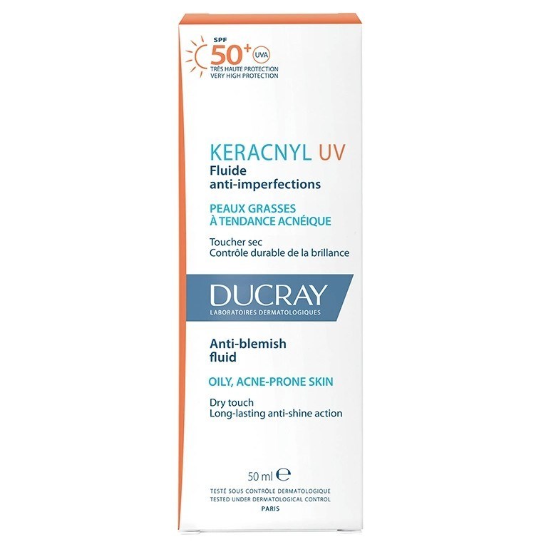 DUCRAYGÜNEŞ ÜRÜNLERİDucray Keracnyl UV SPF50+ Anti Blemish Fluid Yağlı Ciltler İçin Güneş Kremi 50 ml