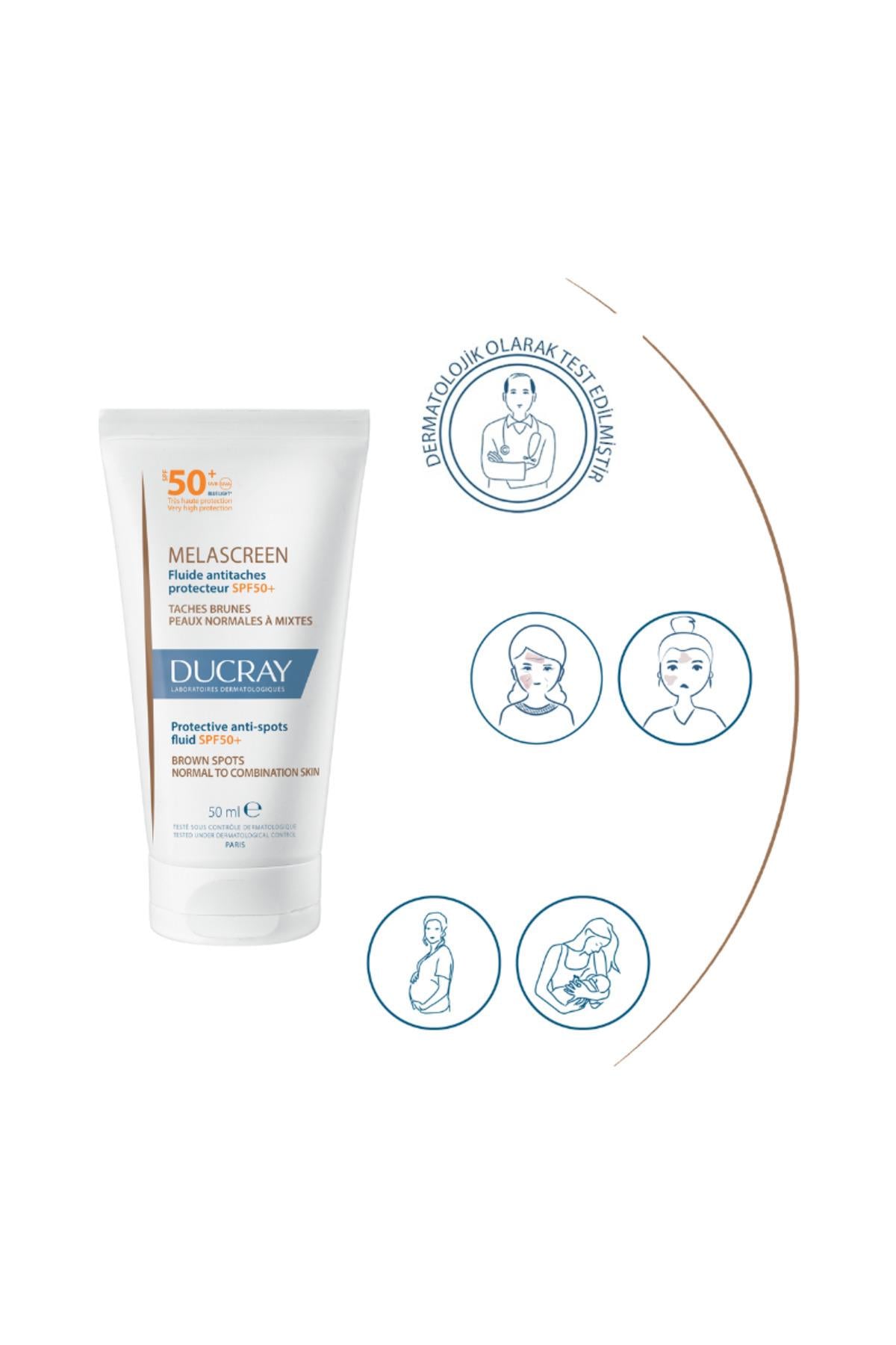 DUCRAYYÜZ GÜNEŞ ÜRÜNLERİDucray Melascreen UV Fluid SPF 50+ Normal ve Karma Ciltler Leke Karşıtı Güneş Kremi 50 ml