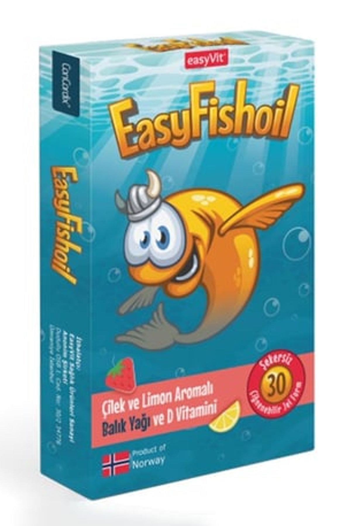 EASYVİTVİTAMİN-MİNERALLEREasyvit EasyFishoil Çocuk Çilek ve Limon Aromalı 30 Çiğneme Tableti