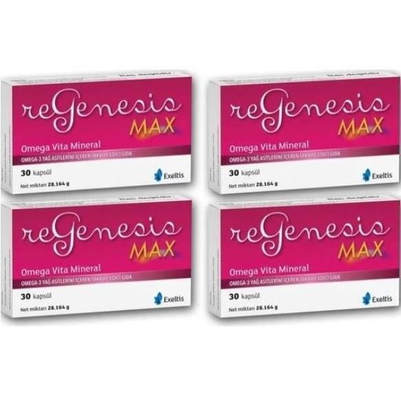 EXELTİSVİTAMİN-MİNERALLERRegenesis Max 30 Kapsül 4'lü Paket