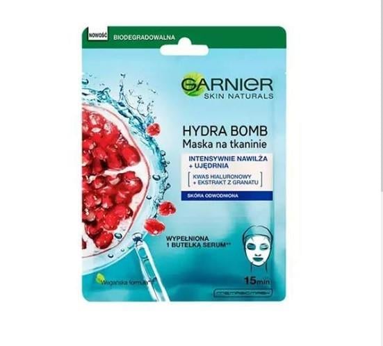 GARNIERYÜZ TEMİZLEYİCİLERGarnier Nem Bombası Canlandırıcı Kağıt Yüz Maskesi