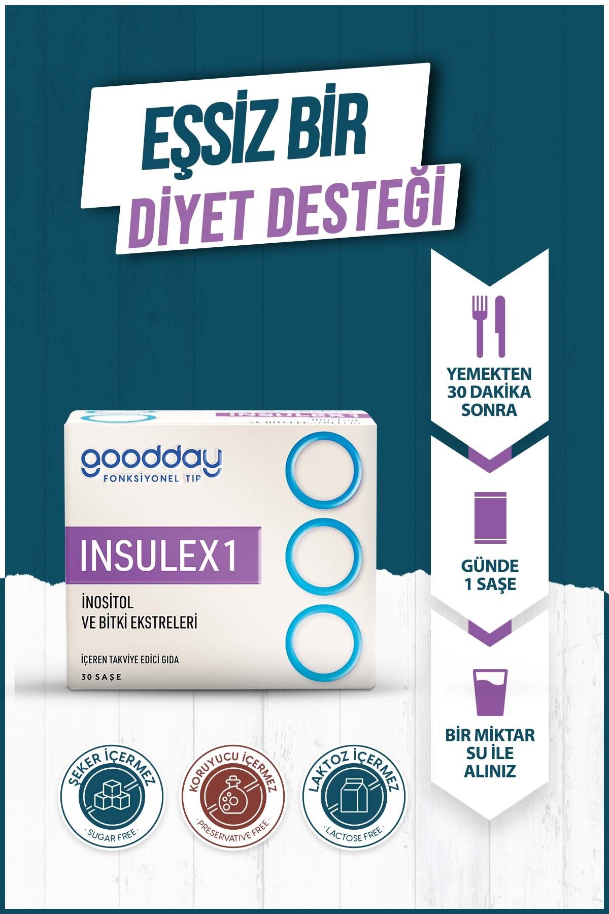 GOODDAYBESİN TAKVİYELERİGoodday Insulex 1 30 Saşe