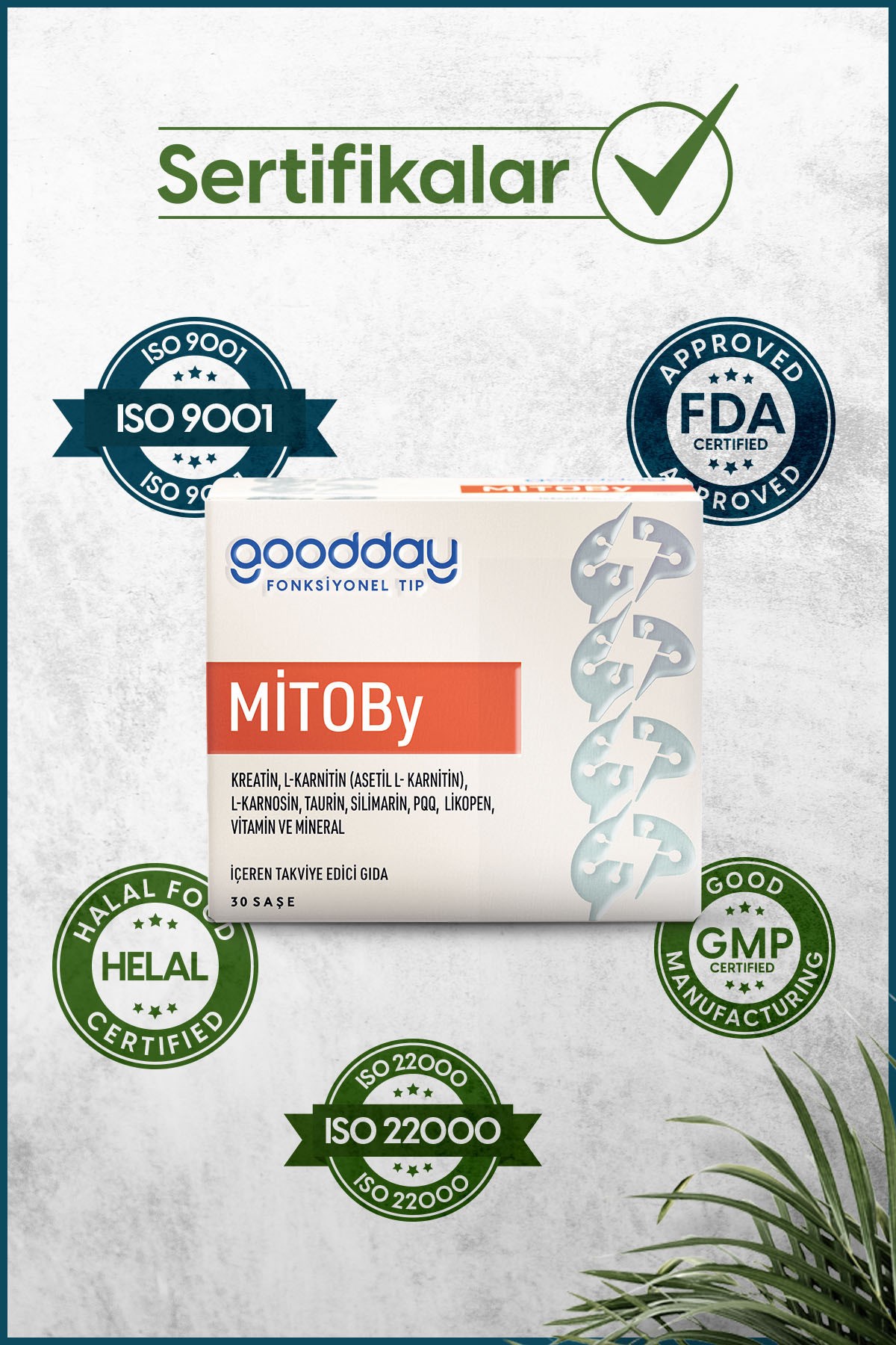 GOODDAYBESİN TAKVİYELERİGoodday Mitoby 30 Saşe