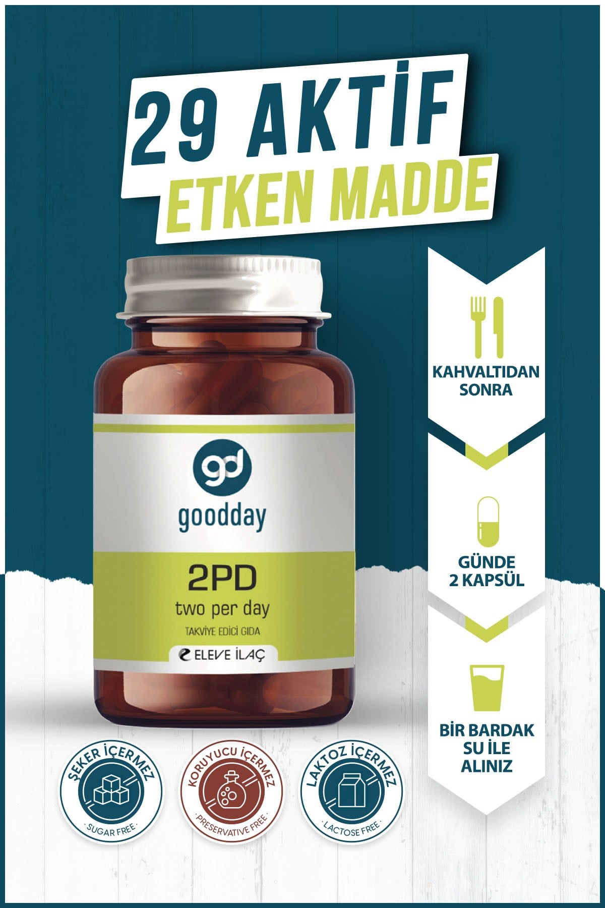 GOODDAYVİTAMİN-MİNERALLERGoodday 2PD Two Per Day 60 Kapsül