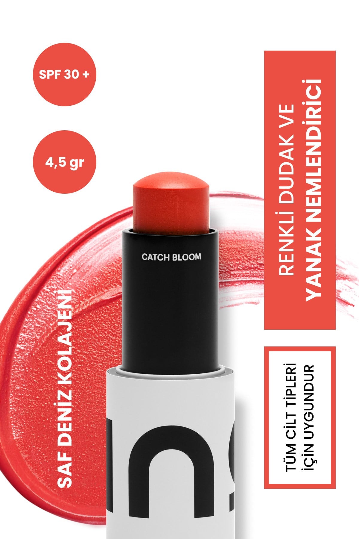 INO BeautyKOZMETİKIno Beauty Catch Bloom Full Size Lip Cheek Stick Dudak ve Yanak Nemlendirici SPF 30+ Daylily 4.5 gr