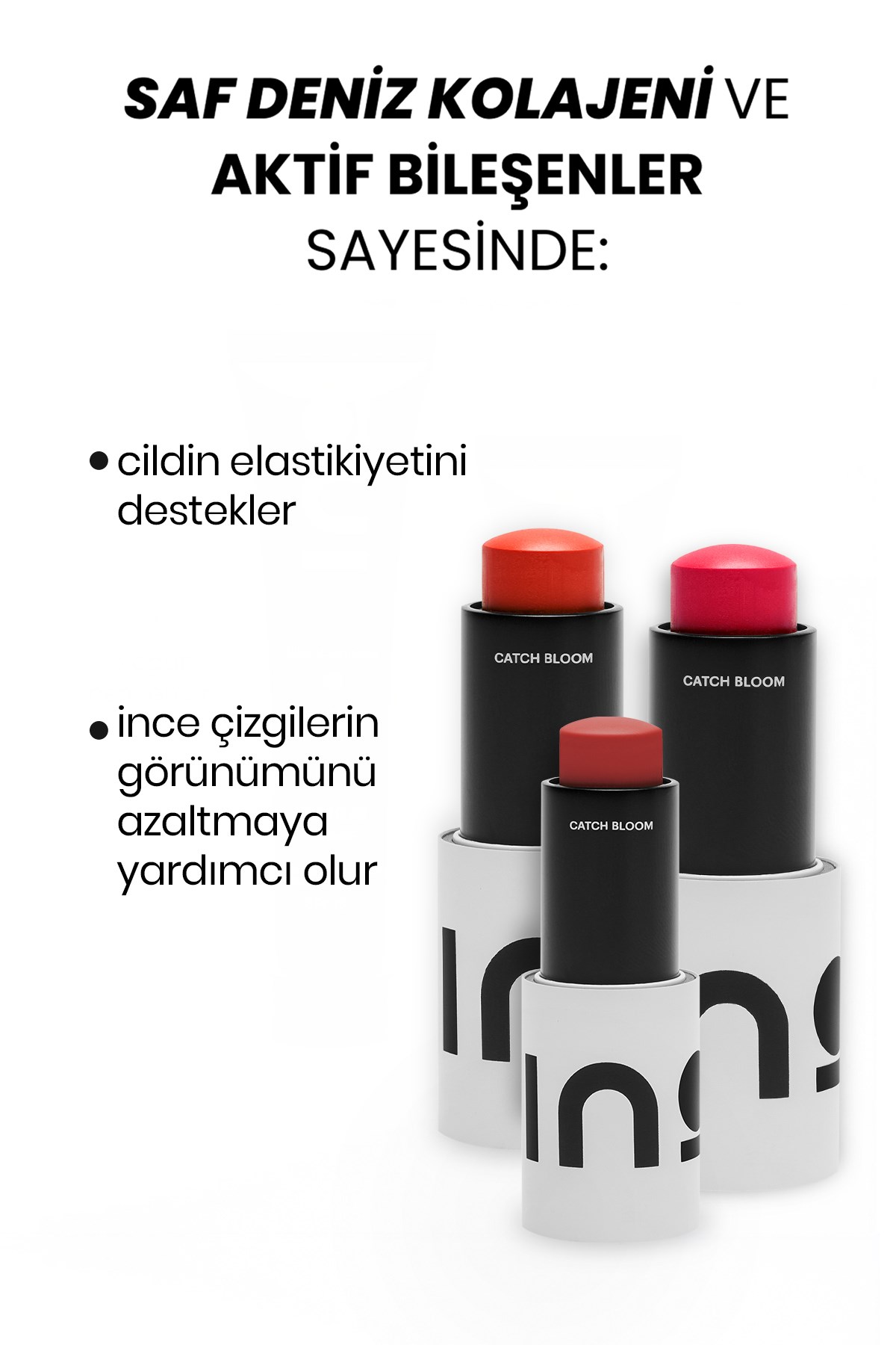 INO BeautyKOZMETİKIno Beauty Catch Bloom Full Size Lip Cheek Stick Dudak ve Yanak Nemlendirici Peony 8,77 gr