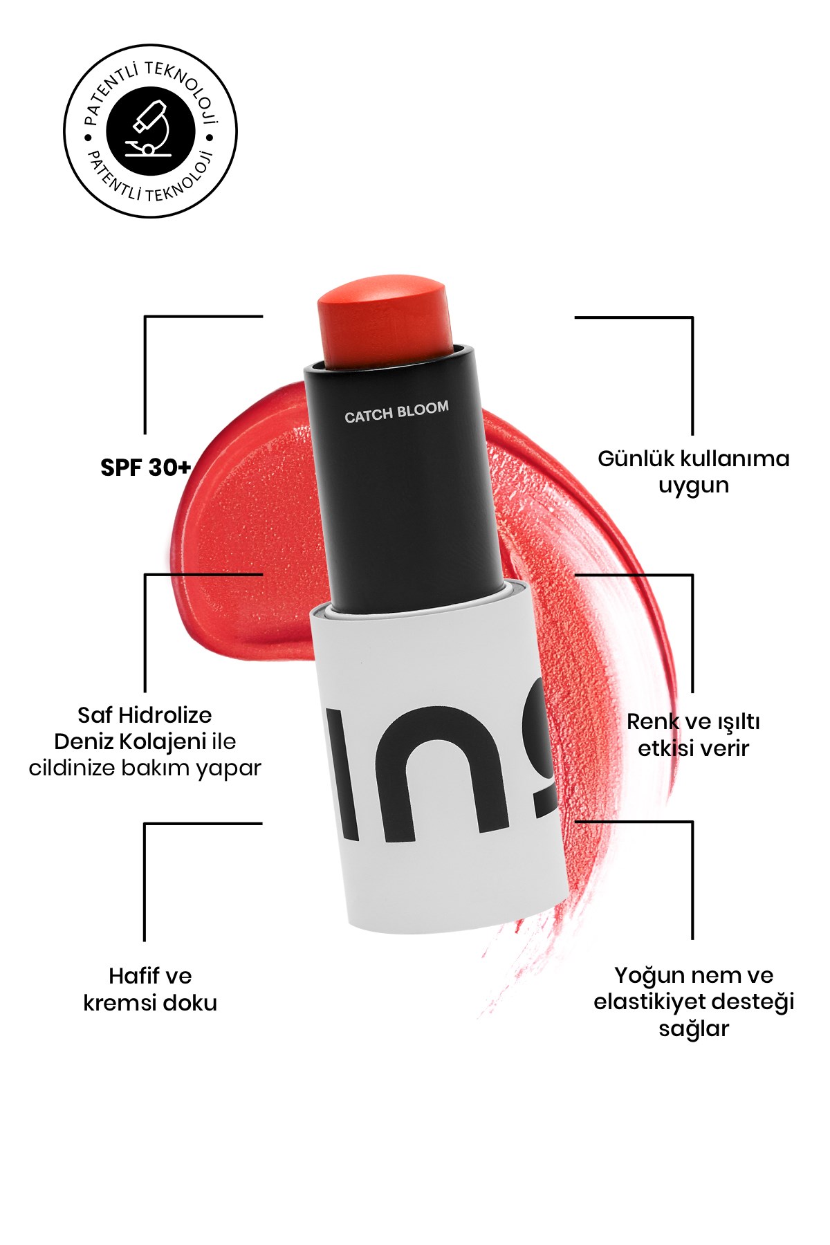 INO BeautyKOZMETİKIno Beauty Catch Bloom Full Size Lip Cheek Stick Dudak ve Yanak Nemlendirici Daylily 8,77 gr