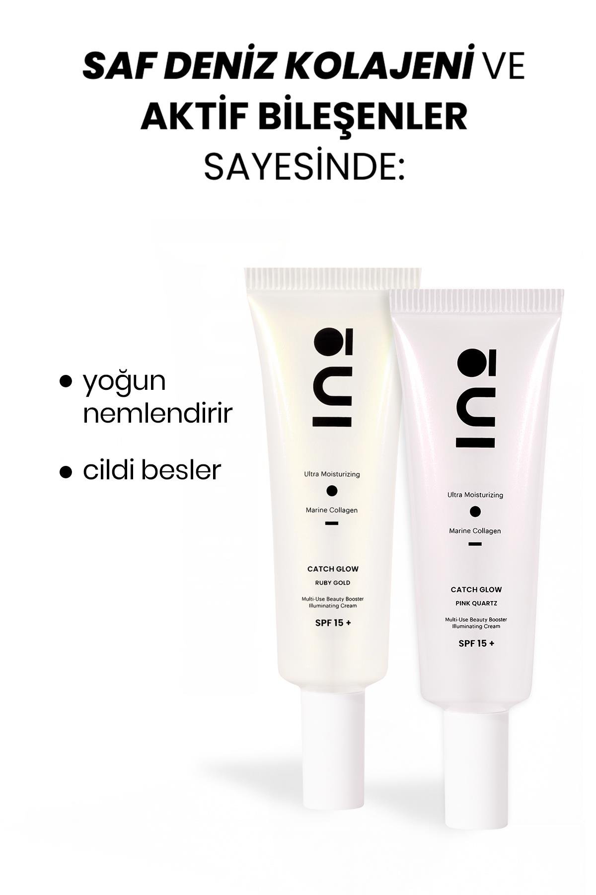 INO BeautyYÜZ GÜNEŞ ÜRÜNLERİIno Beauty Catch Glow Marine Collagen SPF15+ 50 ml - Ruby Gold