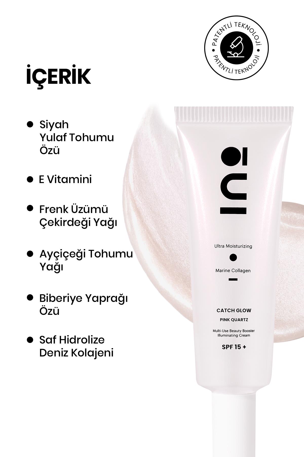 INO BeautyYÜZ GÜNEŞ ÜRÜNLERİIno Beauty Catch Glow Marine Collagen SPF15+ 50 ml - Pink Quartz