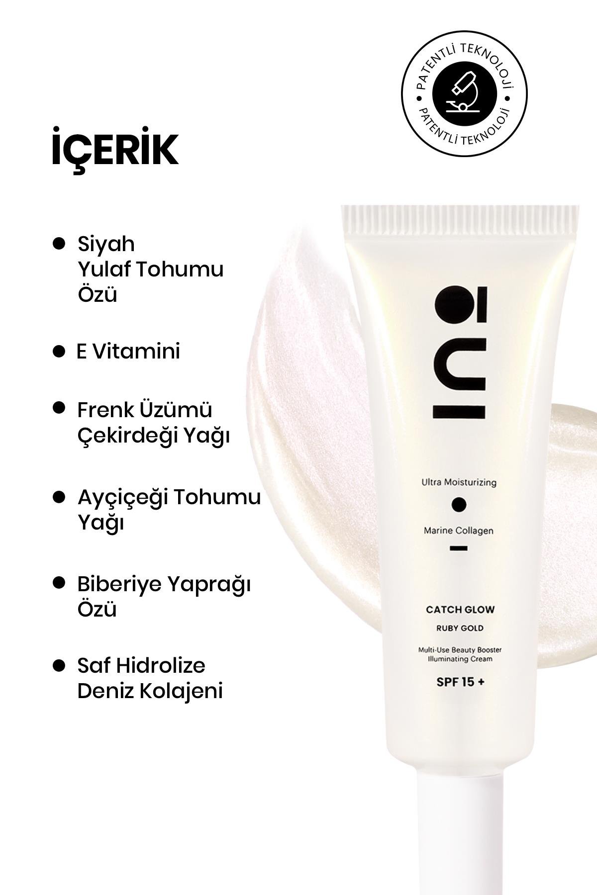 INO BeautyYÜZ GÜNEŞ ÜRÜNLERİIno Beauty Catch Glow Marine Collagen SPF15+ 50 ml - Ruby Gold