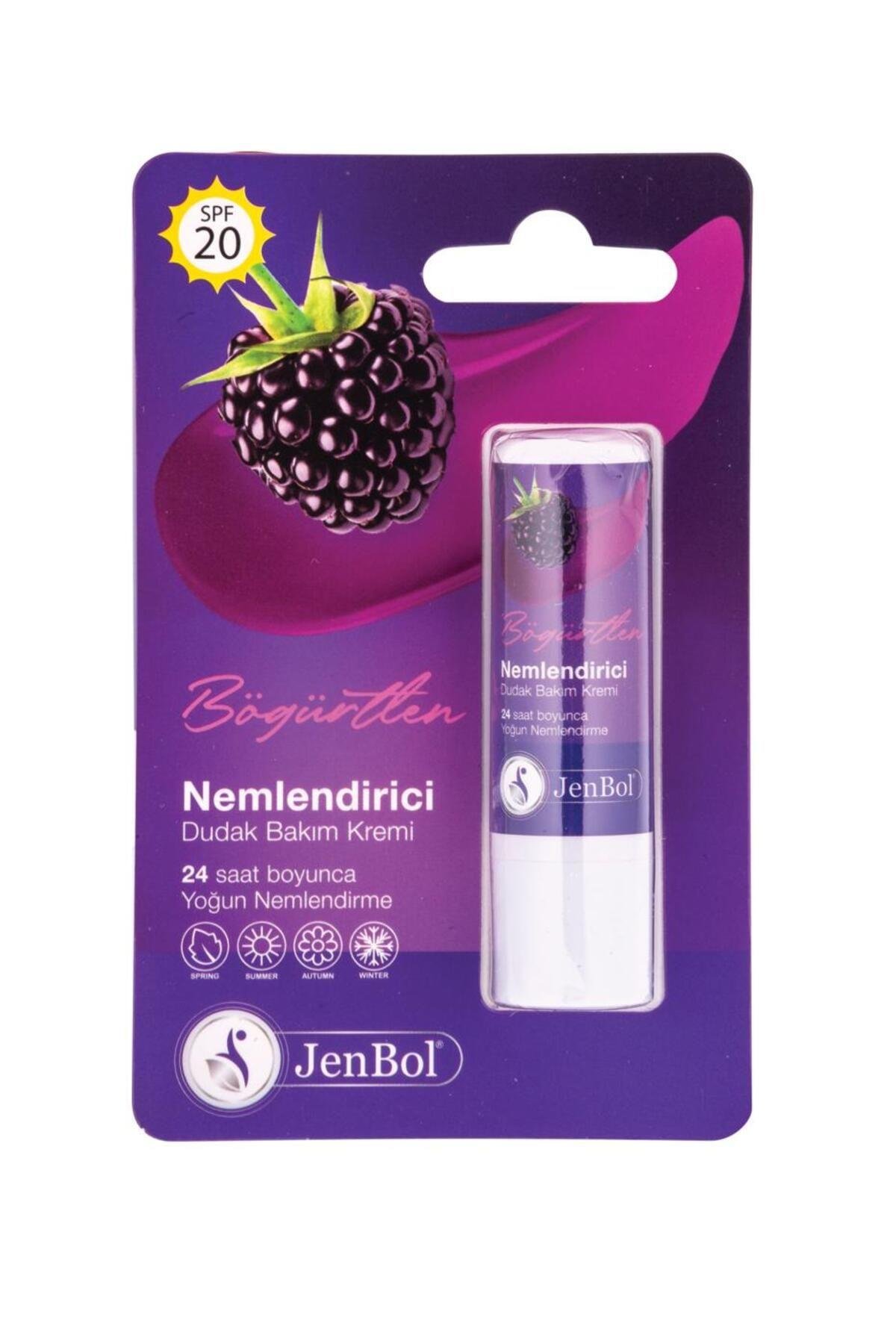 JENBOLDUDAK BAKIM ÜRÜNLERİJenbol Lip Balm Nemlendirici Dudak Bakım Kremi Böğürtlen Spf 20 5 gr