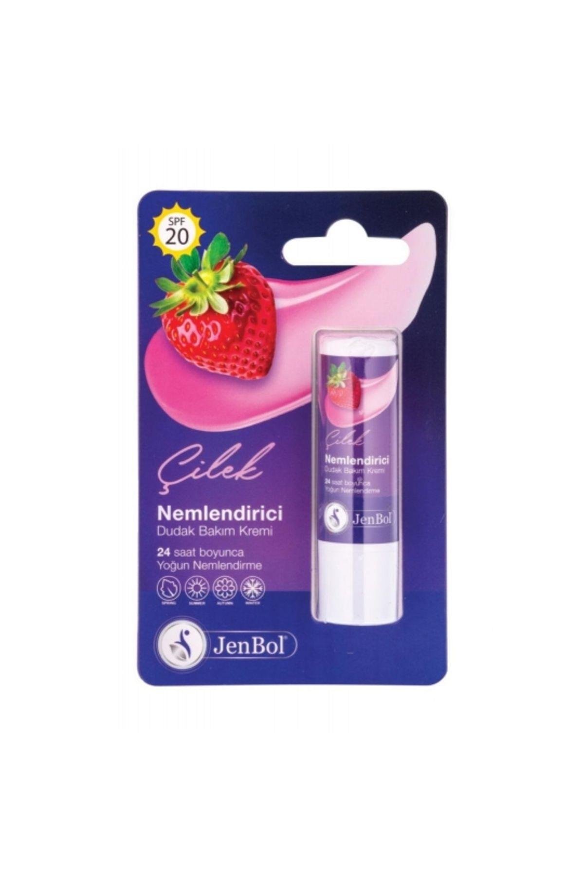 JENBOLDUDAK BAKIM ÜRÜNLERİJenbol Lip Balm Nemlendirici Dudak Bakım Kremi Çilek Spf 20 5 gr