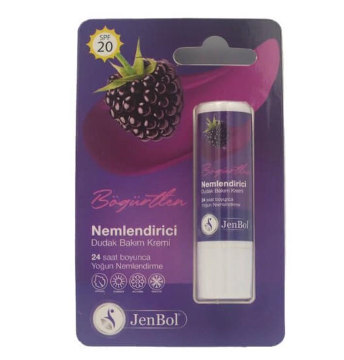 JENBOLDUDAK BAKIM ÜRÜNLERİJenbol Lip Balm Nemlendirici Dudak Bakım Kremi Böğürtlen Spf 20 5 gr
