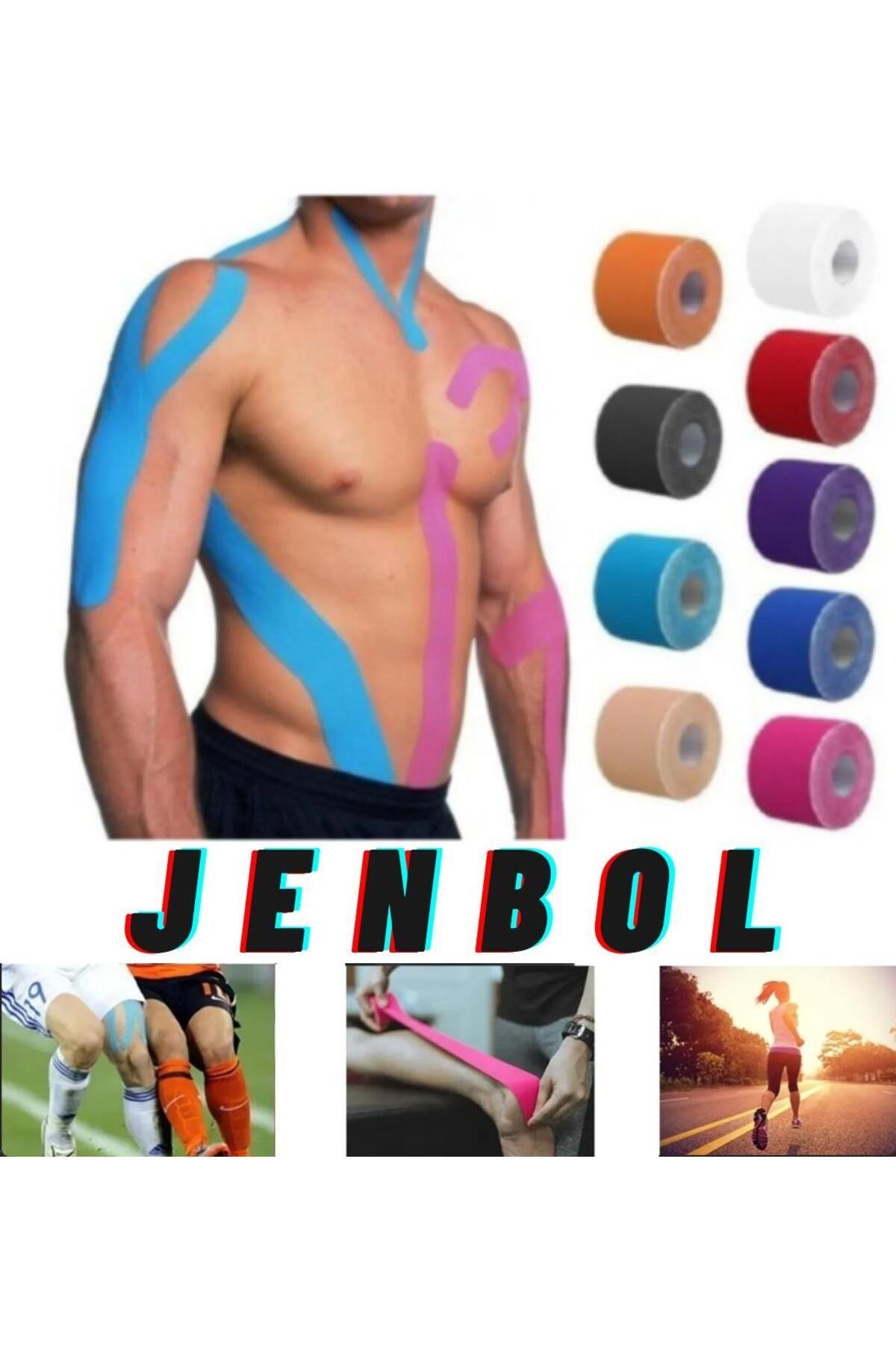 JENBOLSPORCU BESİN TAKVİYELERİJenbol Kinesiology Tape Ağrı Bandı 5 cm x 5 m - Pembe
