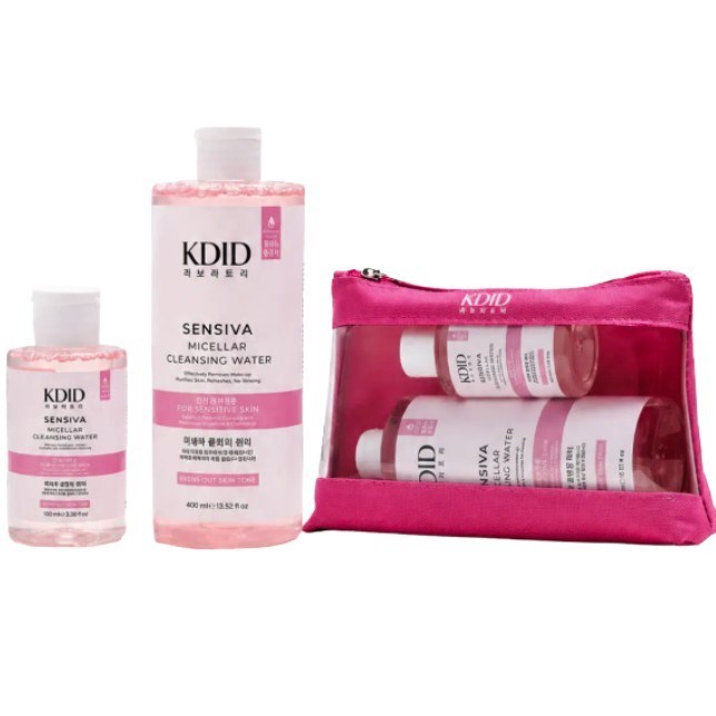 KDIDTONİKLERKdid Miceller Water for Sensitive Skin Makyaj Temizleme Suyu Seti Hassas Ciltler Sensiva 400+100 ml - Pembe