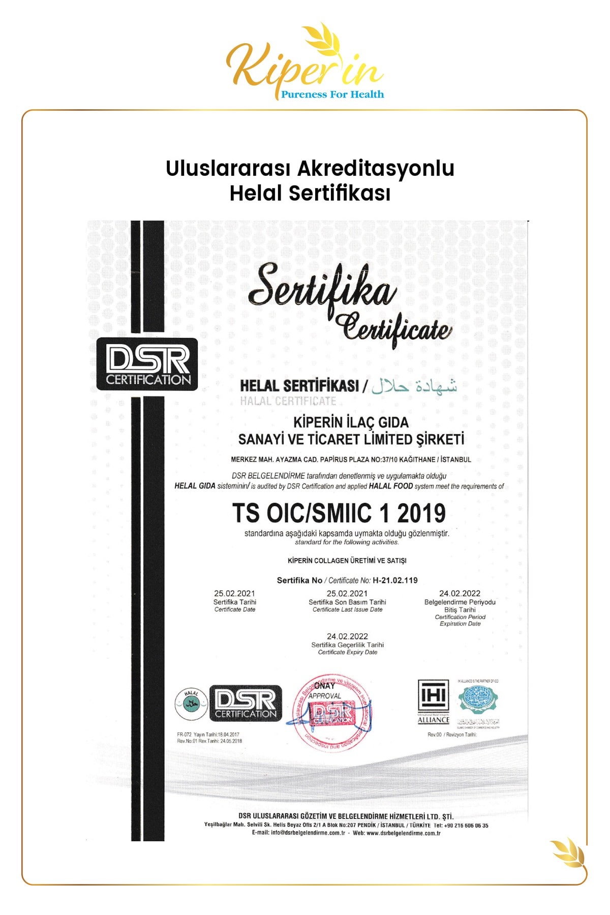 KİPERİNKOLAJENLERKiperin Collagen Toz Kolajen Peptitleri İçeren Diyet Takviyesi 500 gr