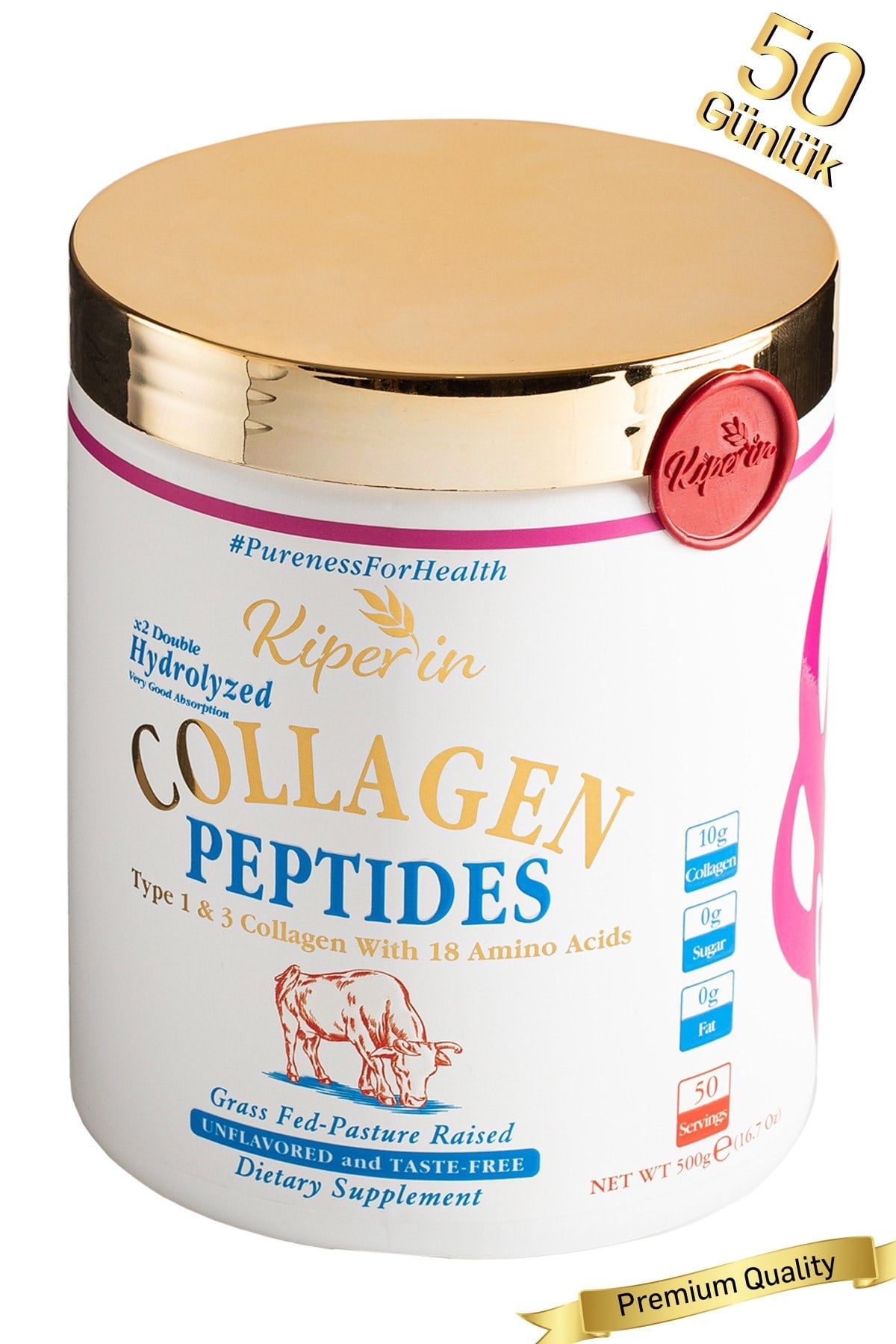 KİPERİNKOLAJENLERKiperin Collagen Toz Kolajen Peptitleri İçeren Diyet Takviyesi 500 gr