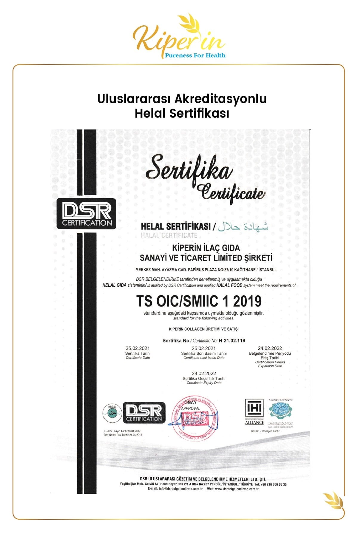 KİPERİNKOLAJENLERKiperin Collagen Toz Kolajen Peptitleri İçeren Diyet Takviyesi 500 gr