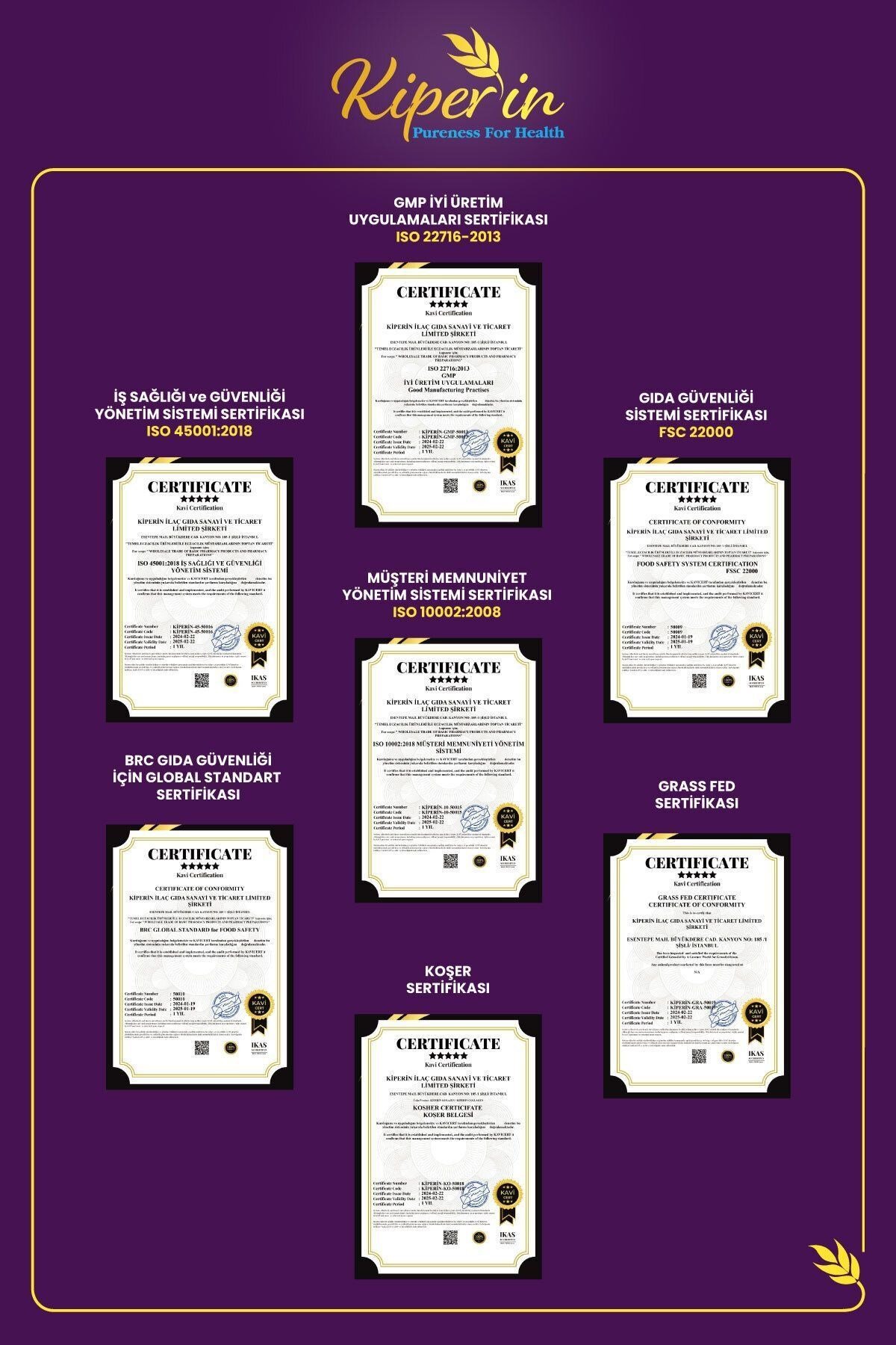 KİPERİNKOLAJENLERKiperin Purple Mor Collagen Toz 40 Günlük 575 gr